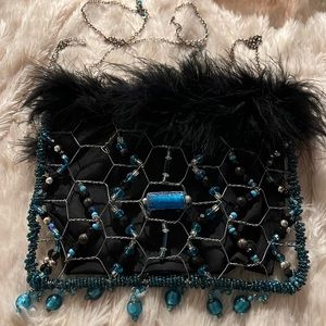 Black and blue crossbody bag